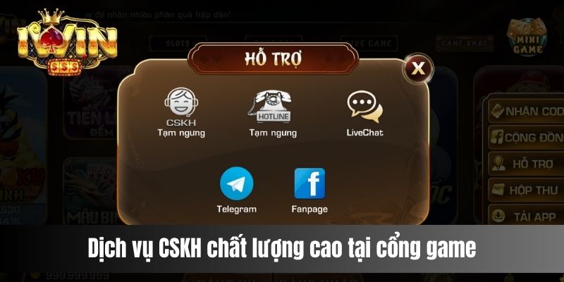 Dịch vụ CSKH chất lượng cao tại cổng game