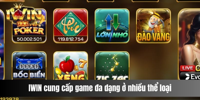 IWIN cung cấp game đa dạng ở nhiều thể loại